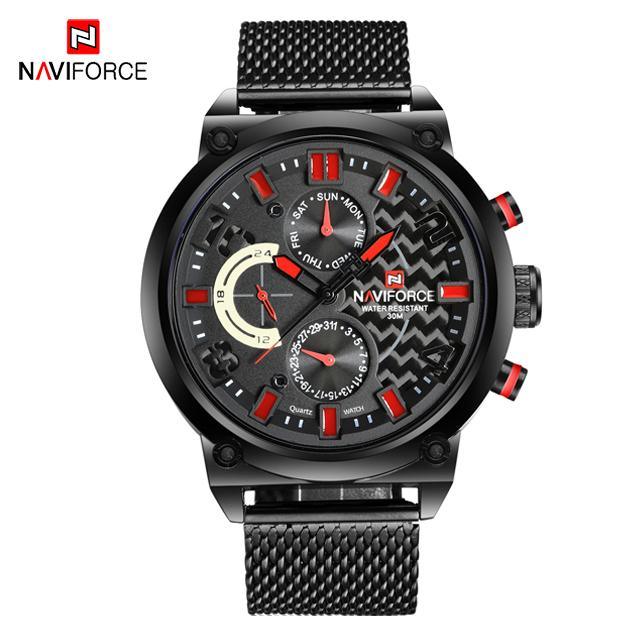 Men's Multifunction Analog Quartz Watches Waterproof Wrist Watch With Stainless Steel Mesh Band Excellent Design Perfect Gift - SJB-DIAMOND ELITES