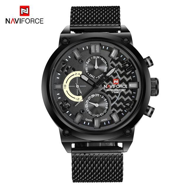 Men's Multifunction Analog Quartz Watches Waterproof Wrist Watch With Stainless Steel Mesh Band Excellent Design Perfect Gift - SJB-DIAMOND ELITES