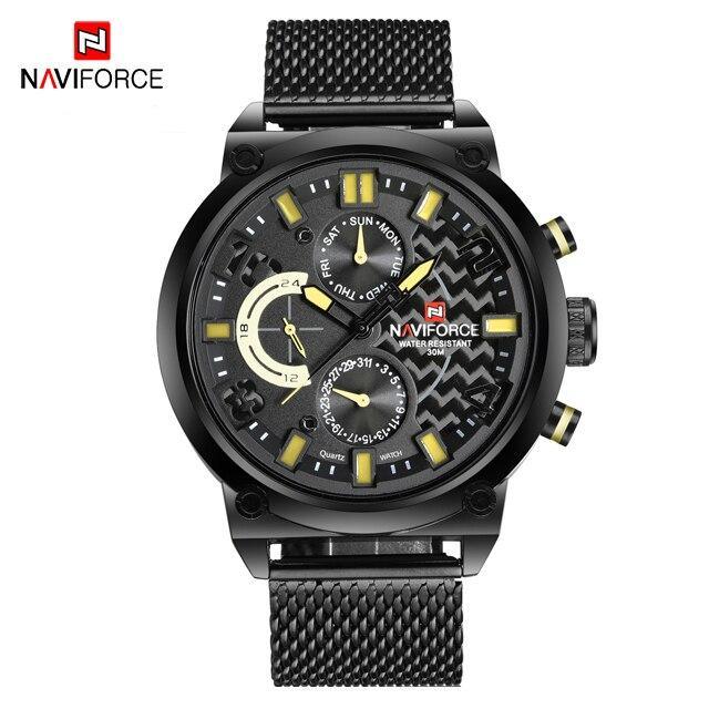 Men's Multifunction Analog Quartz Watches Waterproof Wrist Watch With Stainless Steel Mesh Band Excellent Design Perfect Gift - SJB-DIAMOND ELITES