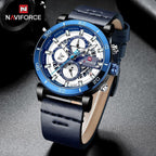 Water Resistant Sport Chronograph Watch  Multifunction Leather Belt Quartz Wrist Watches Excellent Design Perfect Gift - SJB-DIAMOND ELITES