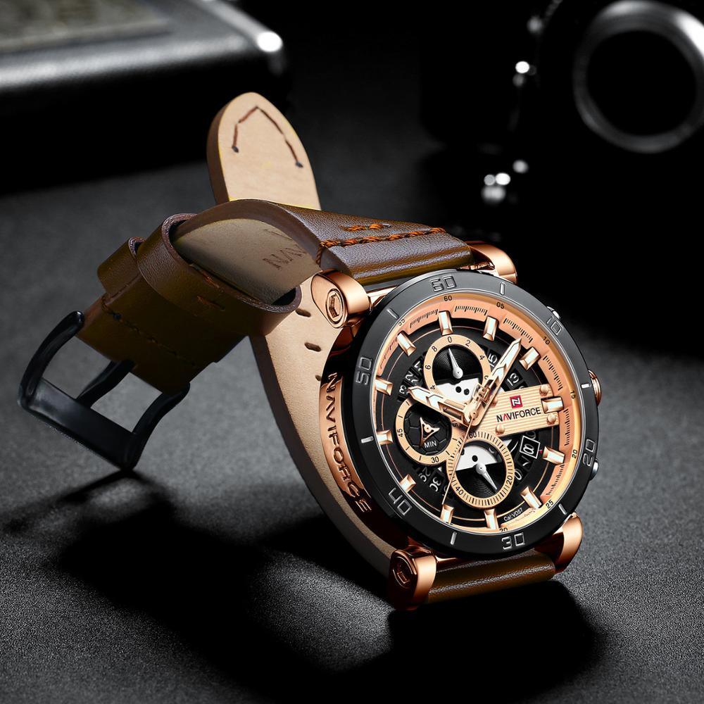 Water Resistant Sport Chronograph Watch  Multifunction Leather Belt Quartz Wrist Watches Excellent Design Perfect Gift - SJB-DIAMOND ELITES