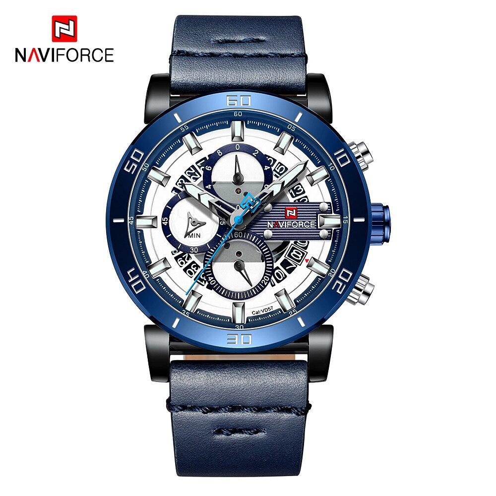Water Resistant Sport Chronograph Watch  Multifunction Leather Belt Quartz Wrist Watches Excellent Design Perfect Gift - SJB-DIAMOND ELITES