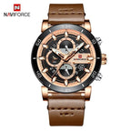 Water Resistant Sport Chronograph Watch  Multifunction Leather Belt Quartz Wrist Watches Excellent Design Perfect Gift - SJB-DIAMOND ELITES