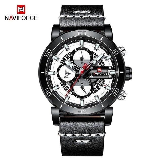 Water Resistant Sport Chronograph Watch  Multifunction Leather Belt Quartz Wrist Watches Excellent Design Perfect Gift - SJB-DIAMOND ELITES