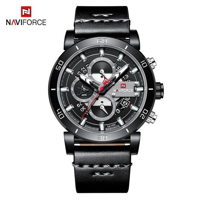 Water Resistant Sport Chronograph Watch  Multifunction Leather Belt Quartz Wrist Watches Excellent Design Perfect Gift - SJB-DIAMOND ELITES