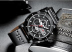 Water Resistant Sport Chronograph Watch  Multifunction Leather Belt Quartz Wrist Watches Excellent Design Perfect Gift - SJB-DIAMOND ELITES