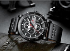 Water Resistant Sport Chronograph Watch  Multifunction Leather Belt Quartz Wrist Watches Excellent Design Perfect Gift - SJB-DIAMOND ELITES