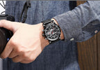 Water Resistant Sport Chronograph Watch  Multifunction Leather Belt Quartz Wrist Watches Excellent Design Perfect Gift - SJB-DIAMOND ELITES