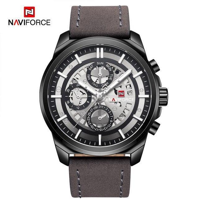 Sports Men's Leather Waterproof Date Display Casual Analog Luxury Watches Unique Design Perfect Gift - SJB-DIAMOND ELITES