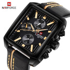 Men's Waterproof Watch With Leather Belt And Chronometers  Retro Style Unique Shape Excellent Gift - SJB-DIAMOND ELITES