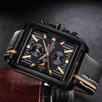 Men's Waterproof Watch With Leather Belt And Chronometers  Retro Style Unique Shape Excellent Gift - SJB-DIAMOND ELITES