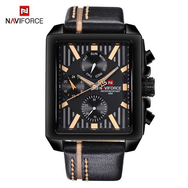Men's Waterproof Watch With Leather Belt And Chronometers  Retro Style Unique Shape Excellent Gift - SJB-DIAMOND ELITES