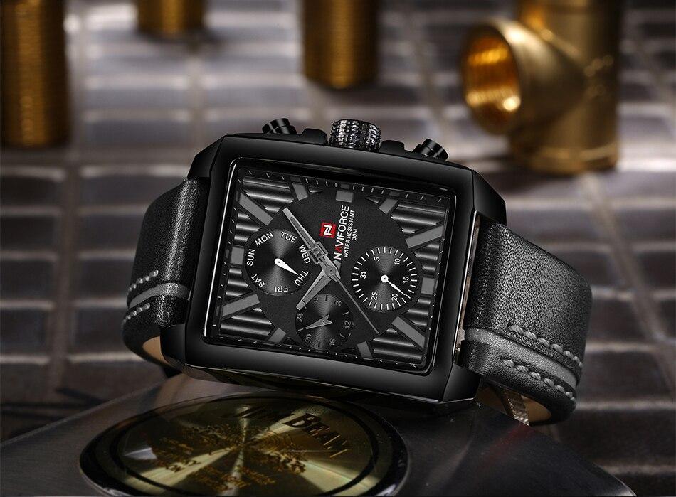 Men's Waterproof Watch With Leather Belt And Chronometers  Retro Style Unique Shape Excellent Gift - SJB-DIAMOND ELITES