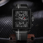 Men's Waterproof Watch With Leather Belt And Chronometers  Retro Style Unique Shape Excellent Gift - SJB-DIAMOND ELITES