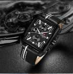 Men's Waterproof Watch With Leather Belt And Chronometers  Retro Style Unique Shape Excellent Gift - SJB-DIAMOND ELITES