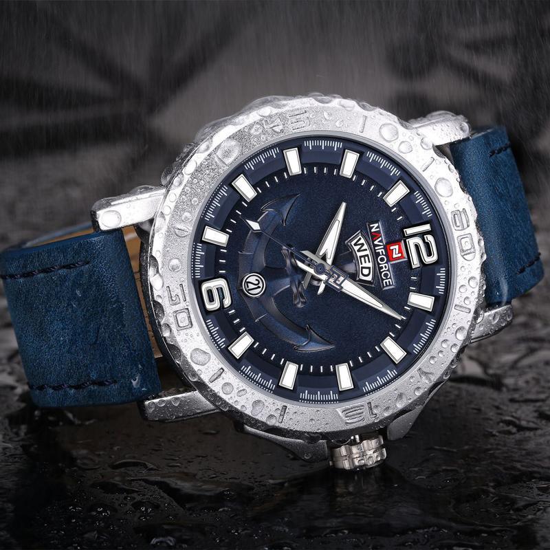 Men's Waterproof Watch With Anchor Detail and Fluorescent Hands Excellent Design Luxury Perfect Gift - SJB-DIAMOND ELITES
