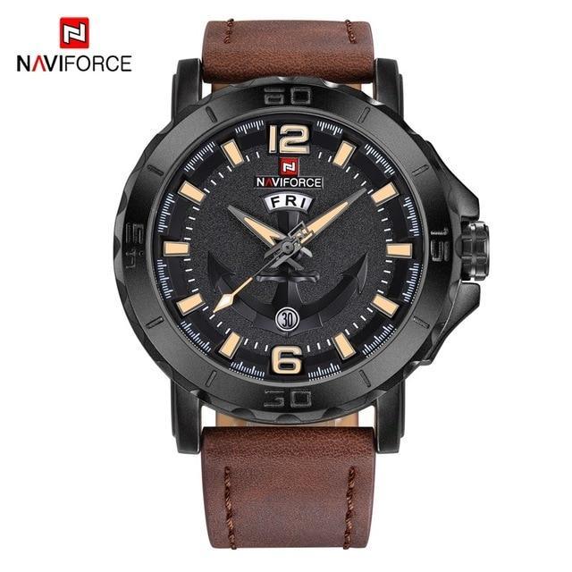 Men's Waterproof Watch With Anchor Detail and Fluorescent Hands Excellent Design Luxury Perfect Gift - SJB-DIAMOND ELITES