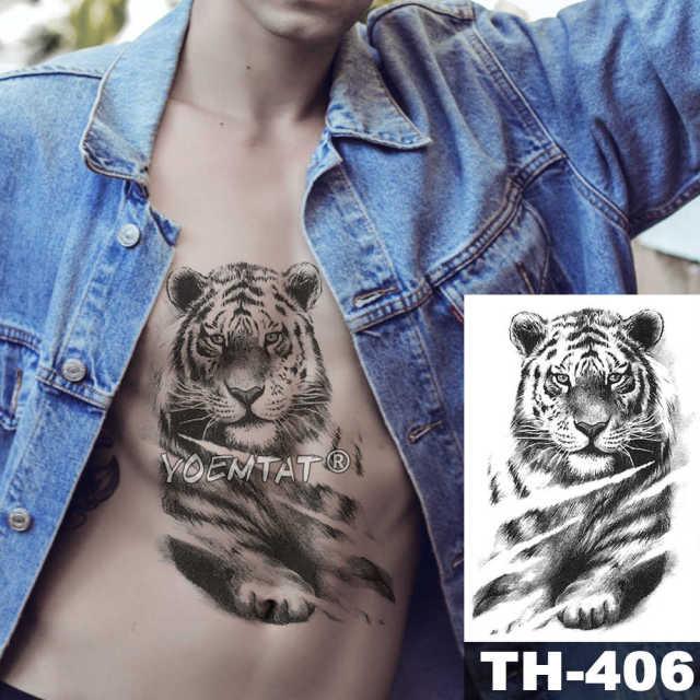 Realistic Temporary Lion Wolf Sticker Tattoo Waterproof  Elegant Body Arm Warrior Tattoo For Mens Stevvex