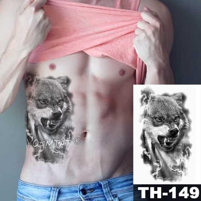 Realistic Temporary Lion Wolf Sticker Tattoo Waterproof  Elegant Body Arm Warrior Tattoo For Mens Stevvex
