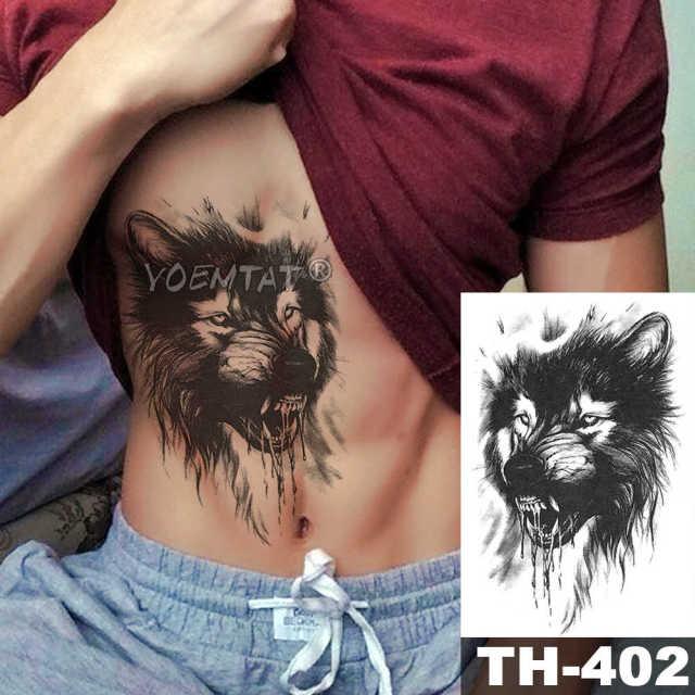 Realistic Temporary Lion Wolf Sticker Tattoo Waterproof  Elegant Body Arm Warrior Tattoo For Mens Stevvex