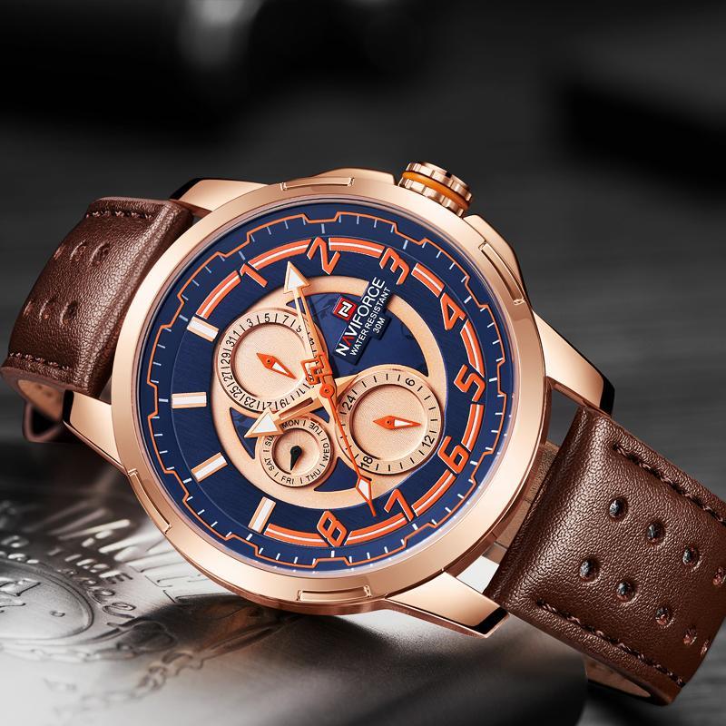 Sport Watches For Man Waterproof Watch Analog Quartz Leather Band Date Calendar  Unique Wristwatch  Perfect Gift - SJB-DIAMOND ELITES