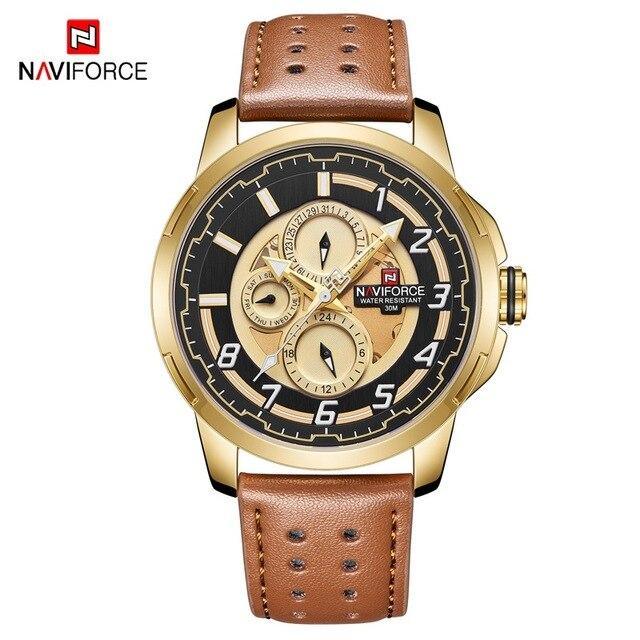 Sport Watches For Man Waterproof Watch Analog Quartz Leather Band Date Calendar  Unique Wristwatch  Perfect Gift - SJB-DIAMOND ELITES