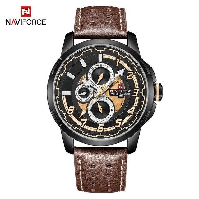Sport Watches For Man Waterproof Watch Analog Quartz Leather Band Date Calendar  Unique Wristwatch  Perfect Gift - SJB-DIAMOND ELITES