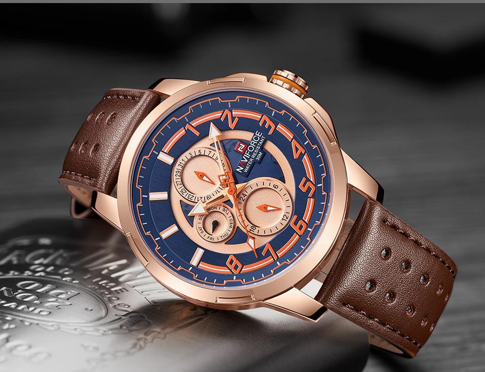 Sport Watches For Man Waterproof Watch Analog Quartz Leather Band Date Calendar  Unique Wristwatch  Perfect Gift - SJB-DIAMOND ELITES