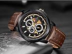 Sport Watches For Man Waterproof Watch Analog Quartz Leather Band Date Calendar  Unique Wristwatch  Perfect Gift - SJB-DIAMOND ELITES