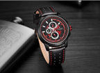 Sport Watches For Man Waterproof Watch Analog Quartz Leather Band Date Calendar  Unique Wristwatch  Perfect Gift - SJB-DIAMOND ELITES