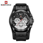 Men's Leather Waterproof Watch With Chronometers And Fluorescent Hands Excellent Design Perfect Gift - SJB-DIAMOND ELITES