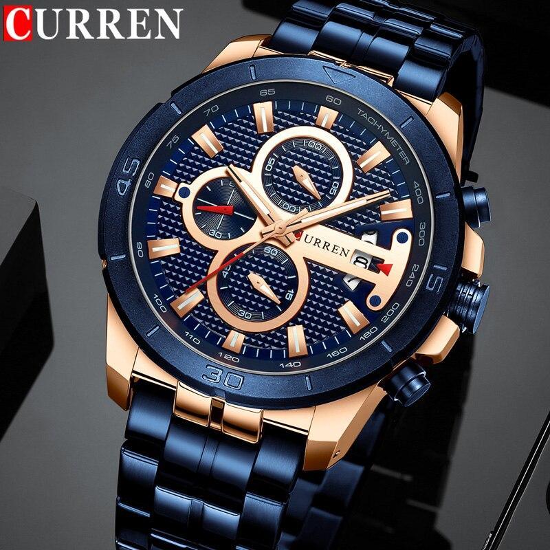 Men's Waterproof  Watch With Chronometers Day View And Fluorescent Hands Unique  Luxury Design  Perfect Gift Stevvex