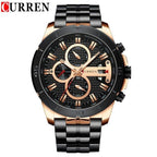 Men's Waterproof  Watch With Chronometers Day View And Fluorescent Hands Unique  Luxury Design  Perfect Gift Stevvex