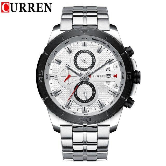 Men's Waterproof  Watch With Chronometers Day View And Fluorescent Hands Unique  Luxury Design  Perfect Gift Stevvex