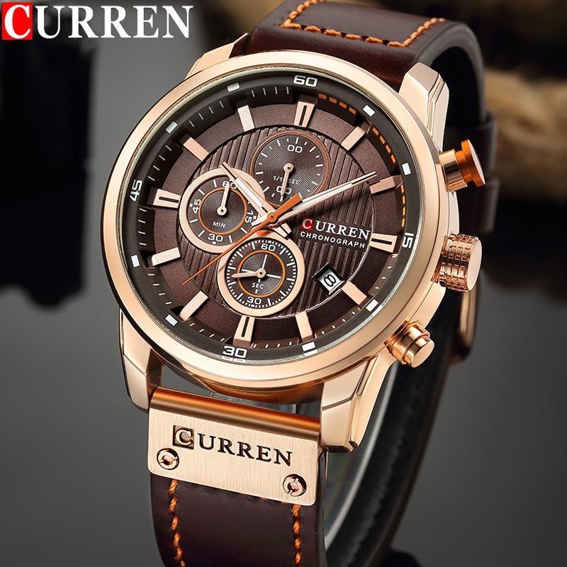 Men's Waterproof Elegant Sport Watch With Chronometers Day View, Leather  Belts And Hardlex Scratch Resistant Glass Perfect Gift For Him Stevvex
