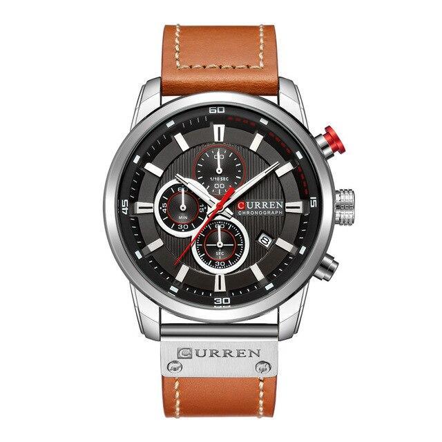 Men's Waterproof Elegant Sport Watch With Chronometers Day View, Leather  Belts And Hardlex Scratch Resistant Glass Perfect Gift For Him Stevvex