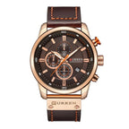 Men's Waterproof Elegant Sport Watch With Chronometers Day View, Leather  Belts And Hardlex Scratch Resistant Glass Perfect Gift For Him Stevvex