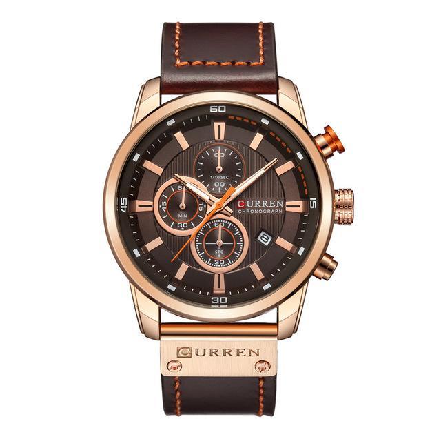 Men's Waterproof Elegant Sport Watch With Chronometers Day View, Leather  Belts And Hardlex Scratch Resistant Glass Perfect Gift For Him Stevvex