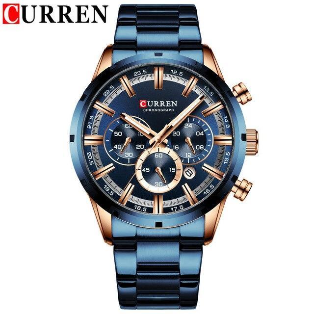 Men's Sports  Waterproof Stainless Steel Watch With Chronometers And Special Date Display Unique Design Perfect Gift Stevvex