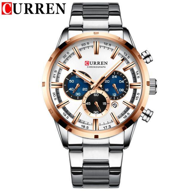 Men's Sports  Waterproof Stainless Steel Watch With Chronometers And Special Date Display Unique Design Perfect Gift Stevvex