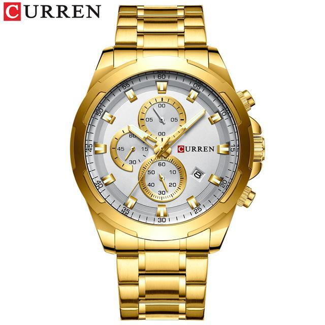 Men's  Water Resistant Watch With Chronometers Day View Unique Design Perfect Gift Stevvex