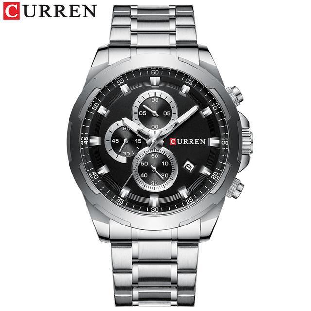 Men's  Water Resistant Watch With Chronometers Day View Unique Design Perfect Gift Stevvex