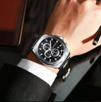 Men's  Water Resistant Watch With Chronometers Day View Unique Design Perfect Gift Stevvex