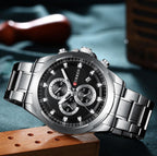 Men's  Water Resistant Watch With Chronometers Day View Unique Design Perfect Gift Stevvex