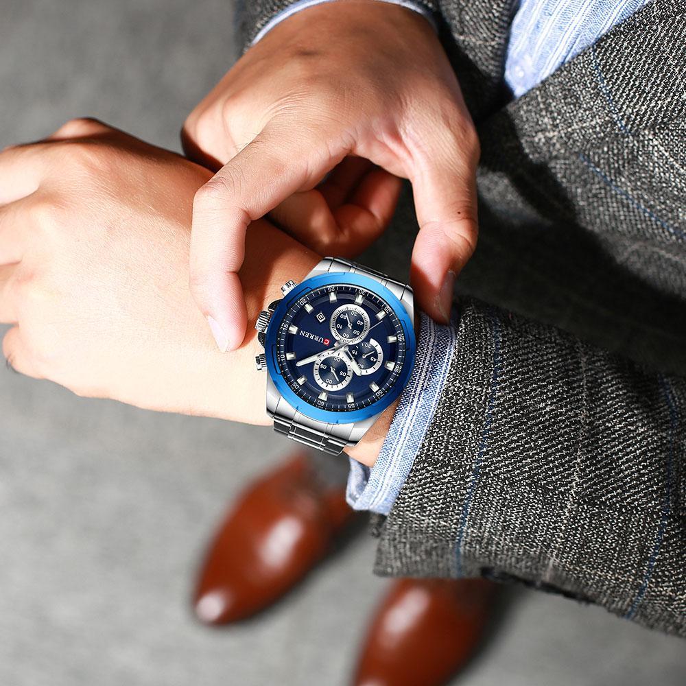 Men's  Water Resistant Watch With Chronometers Day View Unique Design Perfect Gift Stevvex