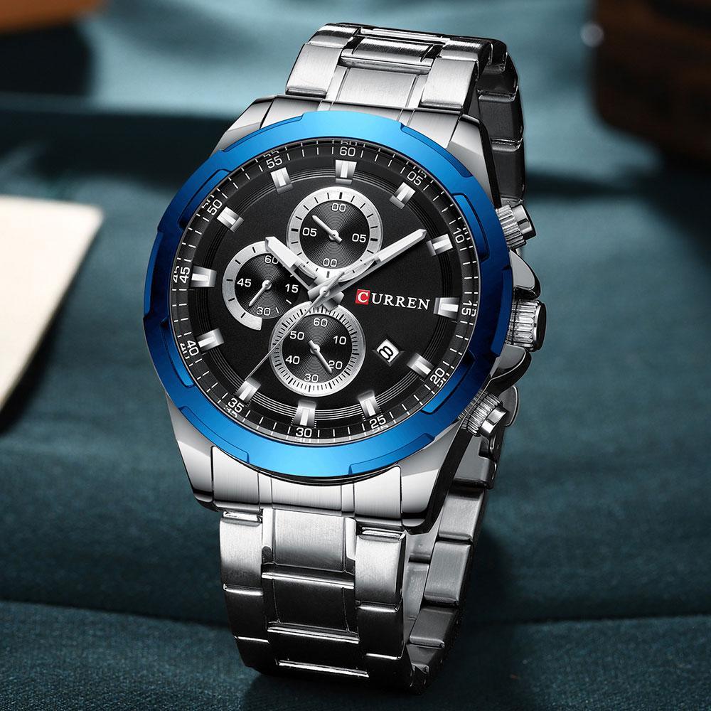 Men's  Water Resistant Watch With Chronometers Day View Unique Design Perfect Gift Stevvex