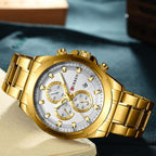 Men's  Water Resistant Watch With Chronometers Day View Unique Design Perfect Gift Stevvex