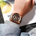 Men's  Water Resistant Watch With Chronometers Day View Unique Design Perfect Gift Stevvex