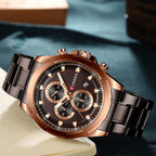 Men's  Water Resistant Watch With Chronometers Day View Unique Design Perfect Gift Stevvex