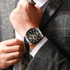 Men's  Water Resistant Watch With Chronometers Day View Unique Design Perfect Gift Stevvex